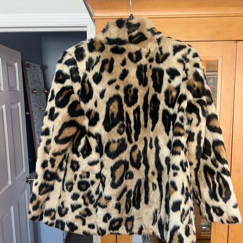 Leopard Print Faux Fur Coat